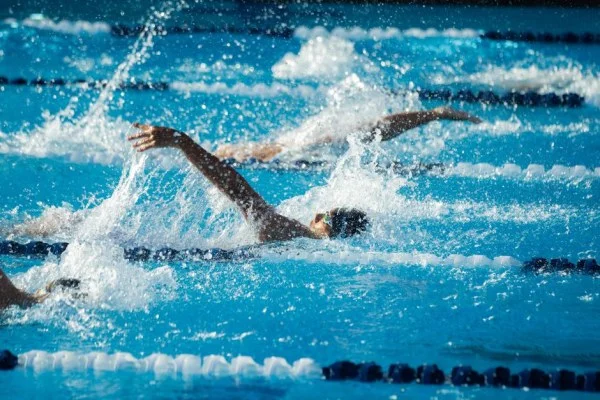 swimmers training pool